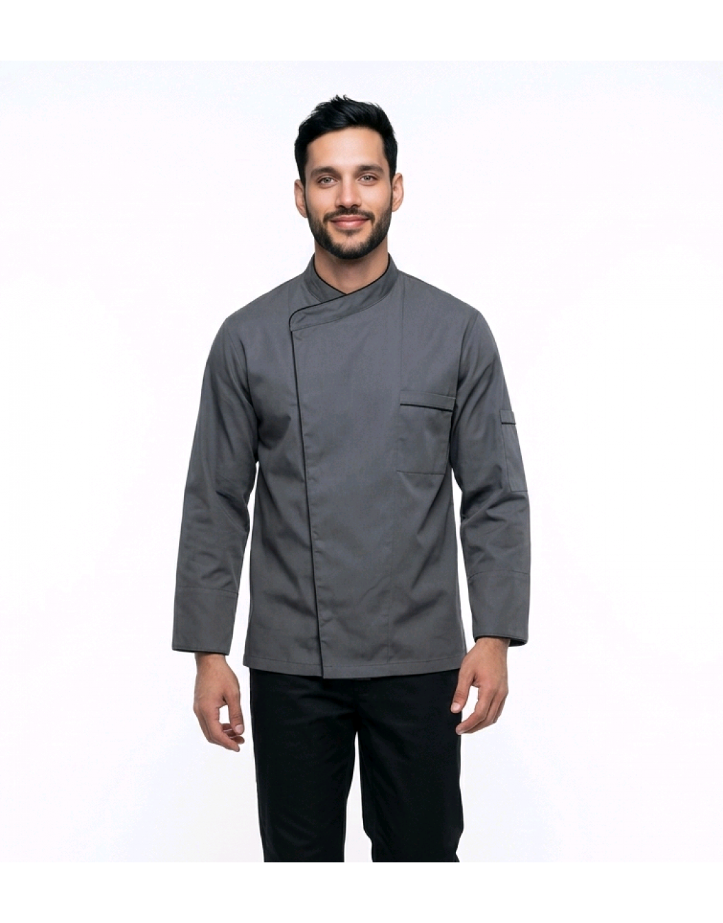 Σακάκι chef αντρικό με τρουξ και συρίτι γκρι Fabrik