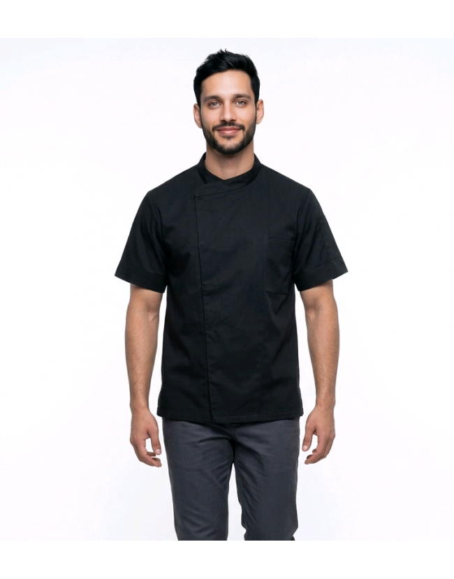 Σακάκι chef αντρικό με κοντό μανίκι μαύρο Fabrik
