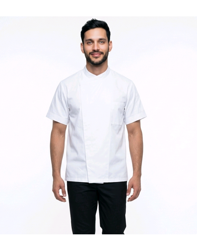 Σακάκι chef αντρικό με κοντό μανίκι λευκό Fabrik
