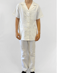 Ιατρικό σετ γυναικείο με κουμπιά λευκό Fabrik