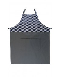 Ποδιά λαιμού γκρι και μπλε καρό