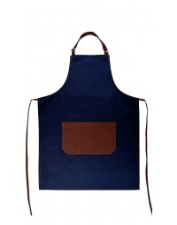 Ποδιά λαιμού μπλε με καφέ τσέπη Fabrik