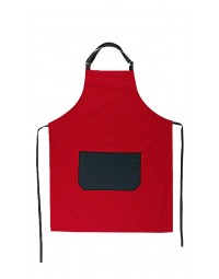 Ποδιά λαιμού κόκκινη με μαύρη τσέπη Fabrik