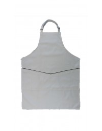 Ποδιά λαιμού άσπρη με μαύρη λεπτομέρεια στην τσέπη Fabrik