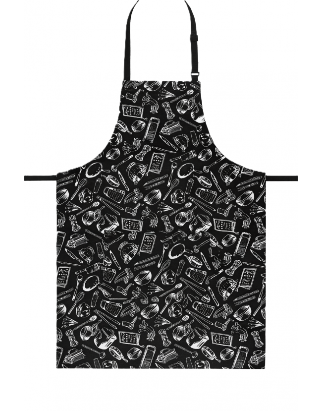 Ποδιά λαιμού Μαύρη με σχέδια