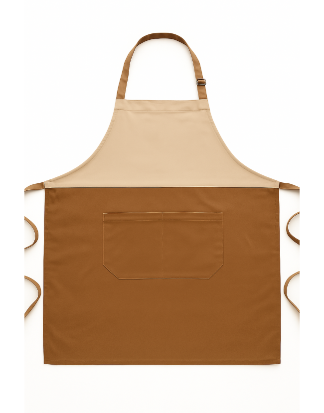 Ποδιά λαιμού δίχρωμη μπεζ-καφέ