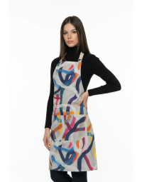 Ποδιά ολόσωμη άσπρη με σχέδια