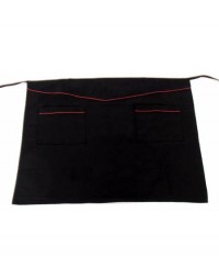 Ποδιά μέσης μαύρη με μπορντώ φυτίλι