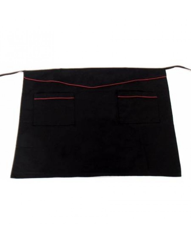 Ποδιά μέσης μαύρη με μπορντώ φυτίλι