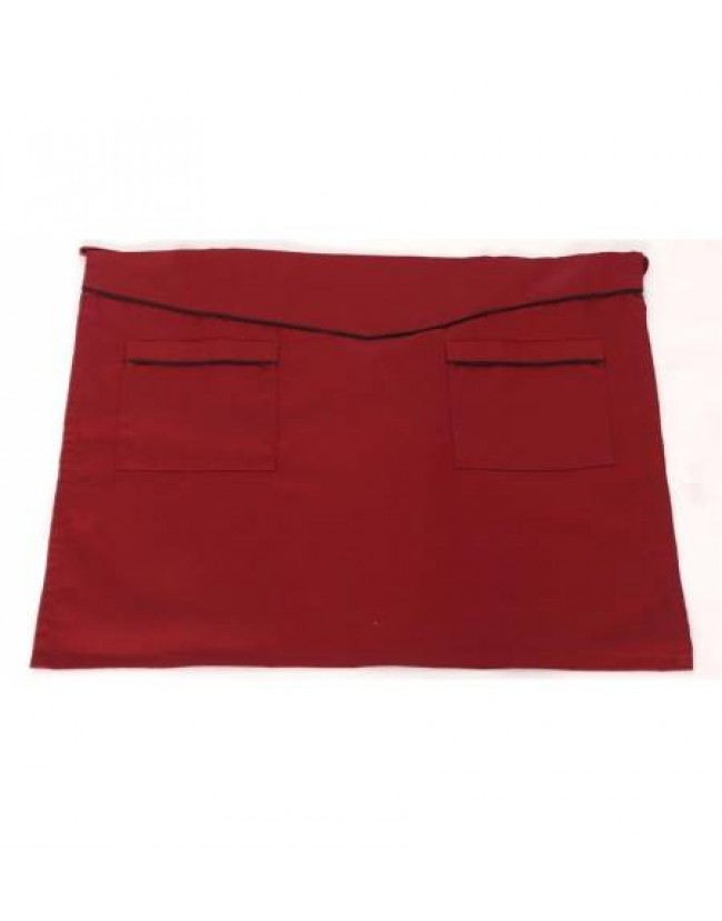 Ποδιά μέσης μπορντώ με μαύρο φυτίλι