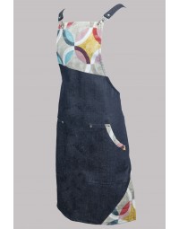 Ποδιά από τζιν ύφασμα με εμπριμέ λεπτομέρειες