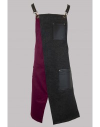 Ποδιά Barista ολόσωμη μπορντώ μαύρη