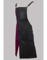 Ποδιά Barista ολόσωμη μπορντώ μαύρη