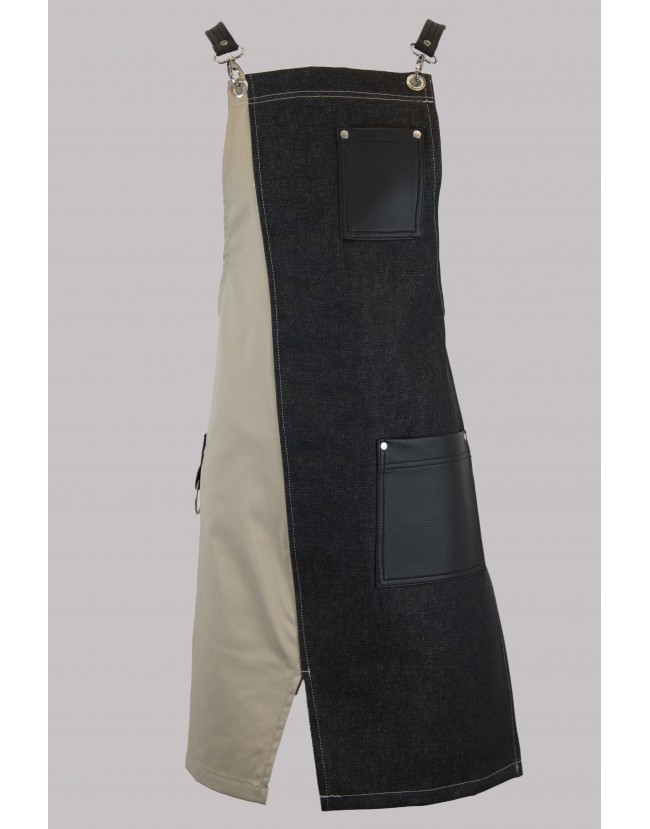 Ποδιά Barista ολόσωμη μαύρη μπεζ