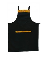 Ποδιά λαιμού μαύρη με εμπριμέ λεπτομέρειες