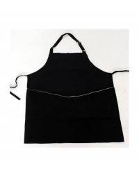 Ποδιά λαιμού μαύρη με λευκή λεπτομέρεια στην τσέπη Fabrik