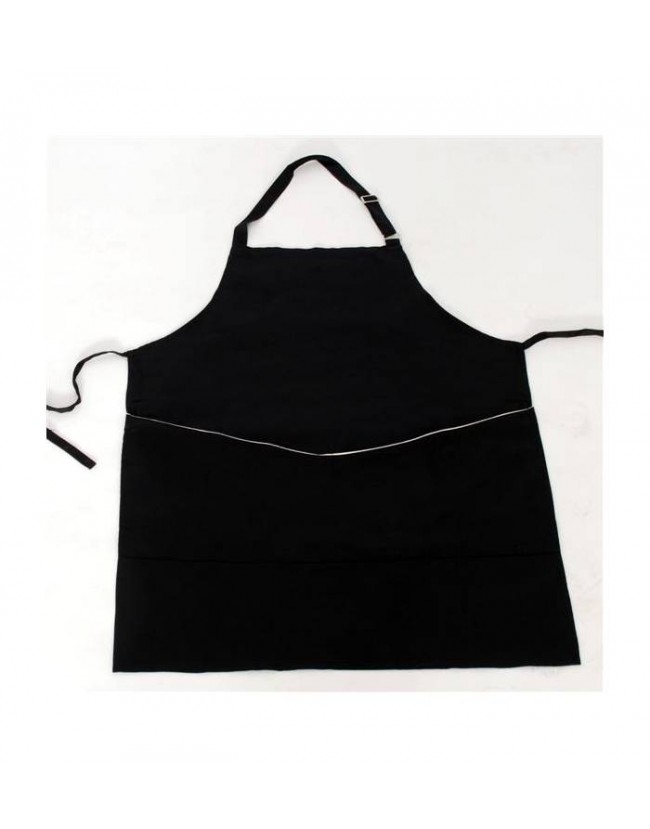 Ποδιά λαιμού μαύρη με λευκή λεπτομέρεια στην τσέπη Fabrik