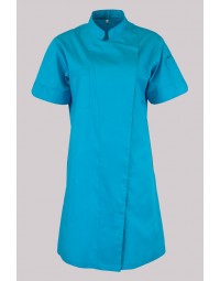 Ιατρική Ρόμπα Τυρκουάζ γυναικεία ασύμετρη με κρυφό τρουξ