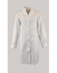 Ιατρική Ρόμπα Λευκή γυναικεία Μάο γιακά και τρουξ Fabrik